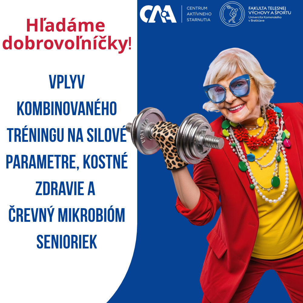 Vplyv kombinovaného tréningu na silové parametre, kostné zdravie a črevný mikrobióm senioriek (informačné stretnutie k výskumnému projektu)
